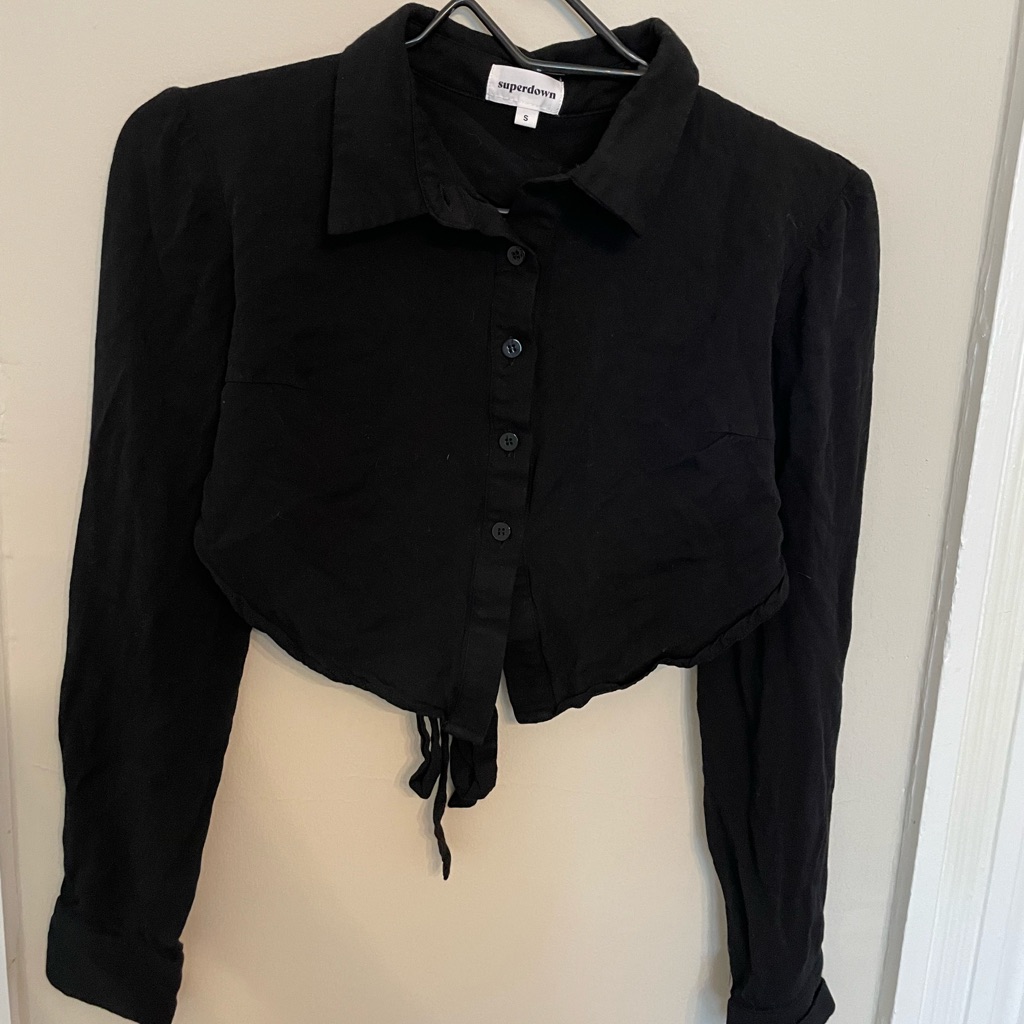 Revolve Open Back Tie Button Down